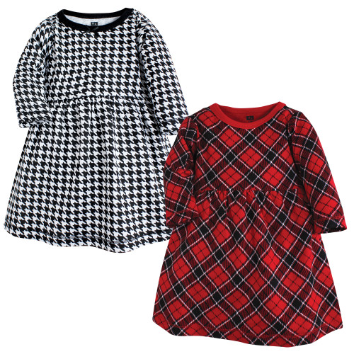 Hudson Baby Cotton Dresses, Black Red Plaid