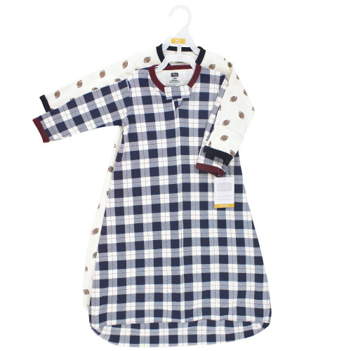 Hudson Baby Cotton Long-Sleeve Wearable Sleeping Bag, Sack, Blanket, Football