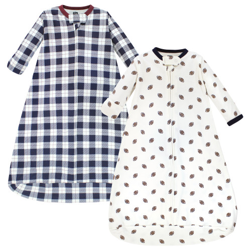 Hudson Baby Cotton Long-Sleeve Wearable Sleeping Bag, Sack, Blanket, Football