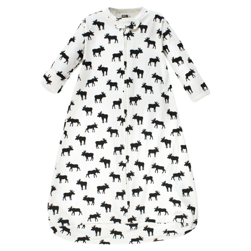 Hudson Baby Cotton Long-Sleeve Wearable Sleeping Bag, Sack, Blanket, Moose