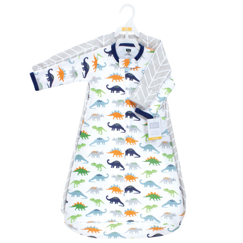 Hudson Baby Cotton Long-Sleeve Wearable Sleeping Bag, Sack, Blanket, Dinosaurs