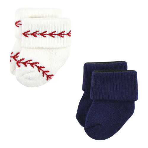 Little Treasure Newborn Socks, Baseball 12-Pack