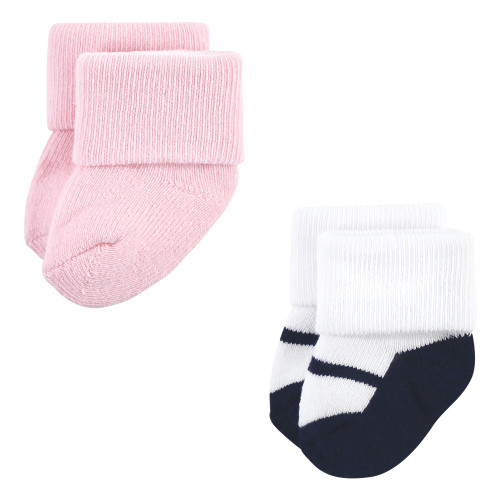 Little Treasure Newborn Socks, Coral Sparkle 12-Pack