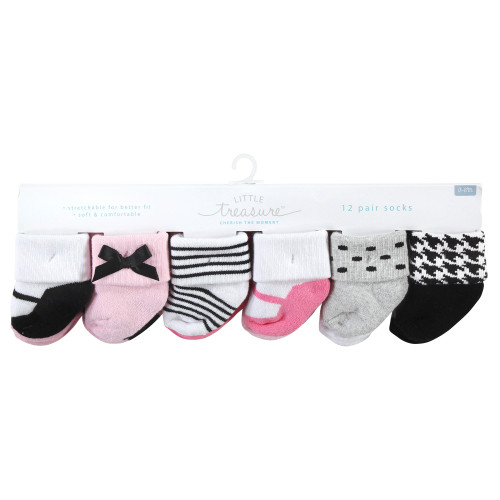 Little Treasure Newborn Socks, Little Lady 12-Pack