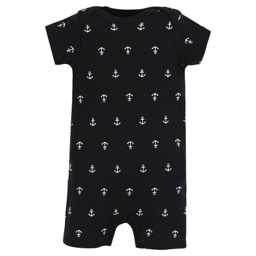Hudson Baby Cotton Rompers, Pirate Shark