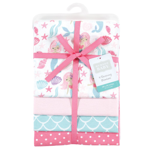 Hudson Baby Cotton Flannel Receiving Blankets, Mermaid