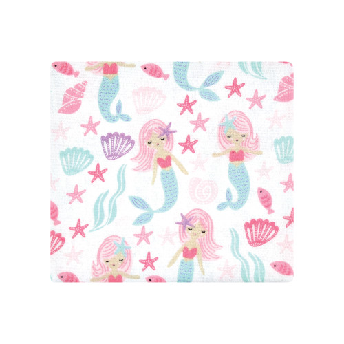 Hudson Baby Cotton Flannel Receiving Blankets Bundle, Mermaid