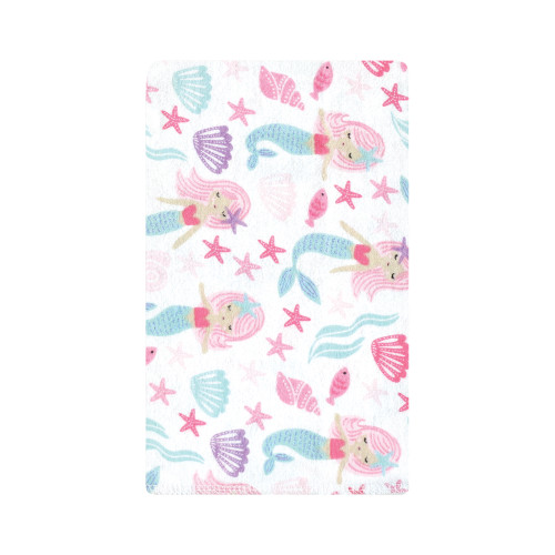 Hudson Baby Cotton Flannel Burp Cloths, Mermaid