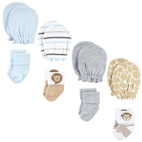 Hudson Baby Socks and Mittens Set, Safari Boy
