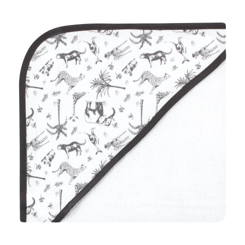 Hudson Baby Cotton Rich Hooded Towels, Vintage Safari