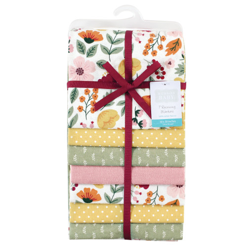 Hudson Baby Cotton Flannel Receiving Blankets Bundle, Fall Botanical