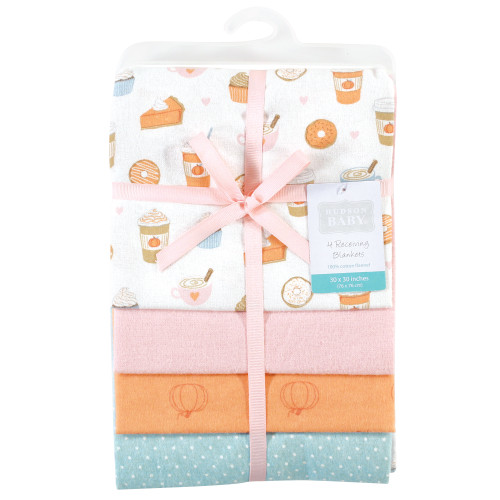 Hudson Baby Cotton Flannel Receiving Blankets, Pumpkin Spice