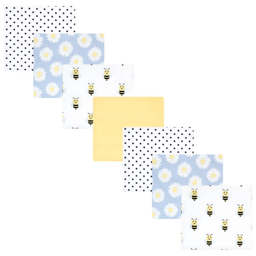 Hudson Baby Cotton Flannel Receiving Blankets Bundle, Daisy Bee