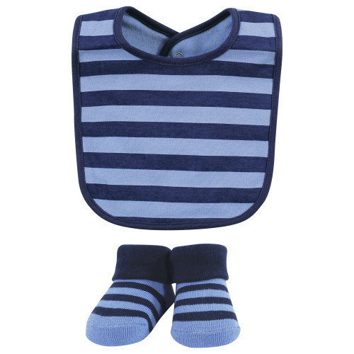 Hudson Baby Cotton Bib and Sock Set, Mommys Little Boy