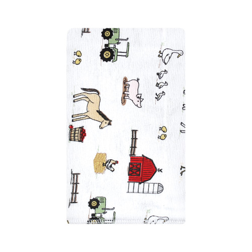 Hudson Baby Cotton Flannel Burp Cloths, Boy Farm