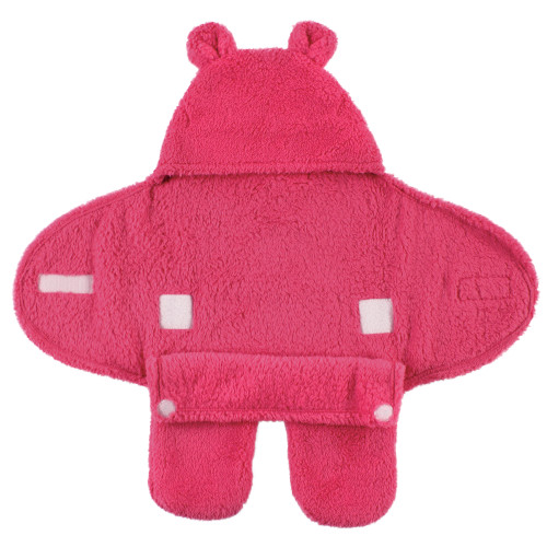 Hudson Baby Animal Sherpa Baby Outdoor Stroller Sack Wrap, Dk Pink