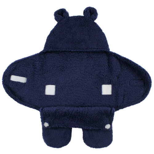 Hudson Baby Animal Sherpa Baby Outdoor Stroller Sack Wrap, Navy