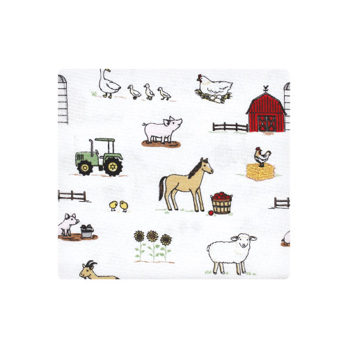 Hudson Baby Cotton Flannel Receiving Blankets Bundle, Girl Farm
