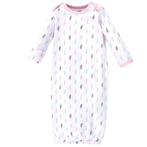 Luvable Friends Infant Girl Cotton Gowns, Girl Feathers