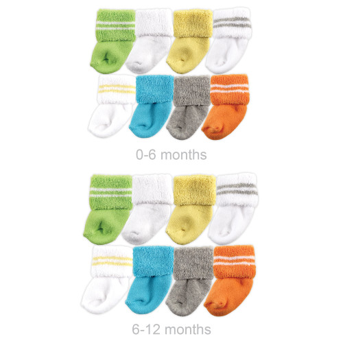 Luvable Friends Grow with Me Cotton Terry Socks, Yellow