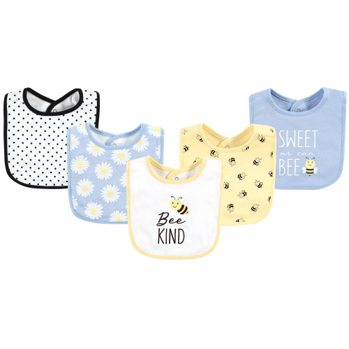 Hudson Baby Cotton Bibs, Bee Kind
