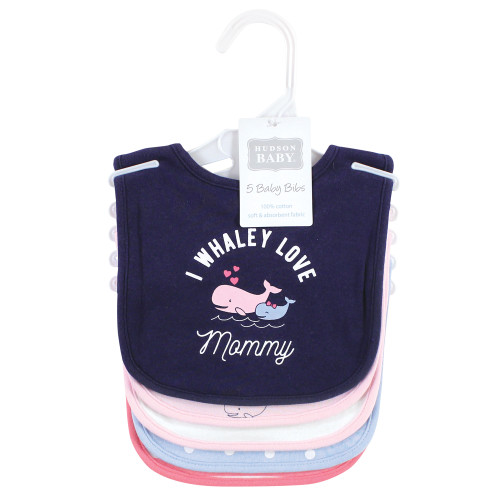 Hudson Baby Cotton Bibs, Whaley Cute Girl