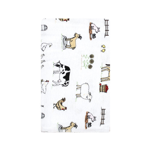 Hudson Baby Cotton Flannel Burp Cloths, Girl Farm