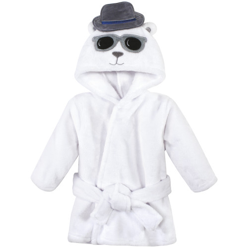 Hudson Baby Plush Bathrobe and Toy Set, Handsome Bear