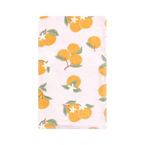 Hudson Baby Cotton Flannel Burp Cloths, Citrus Orange