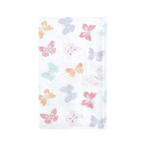 Hudson Baby Cotton Flannel Burp Cloths, Pastel Butterfly