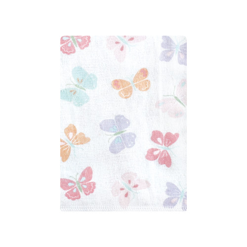 Hudson Baby Cotton Flannel Burp Cloths Bundle, Pastel Butterfly