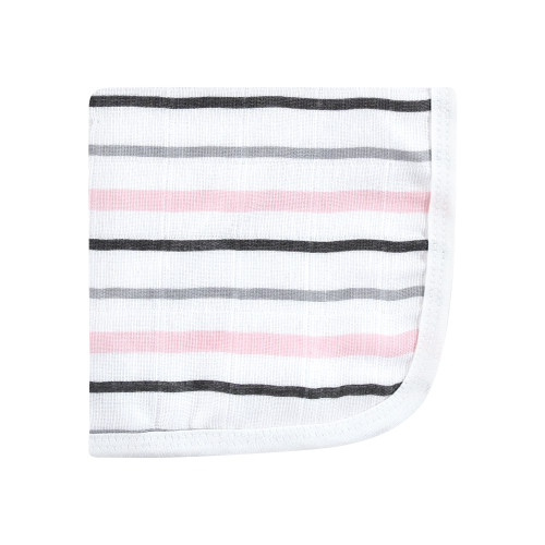 Hudson Baby Cotton Muslin Washcloths, Pink Safari