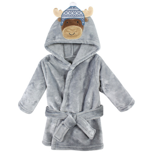 Hudson Baby Plush Bathrobe and Toy Set, Winter Moose