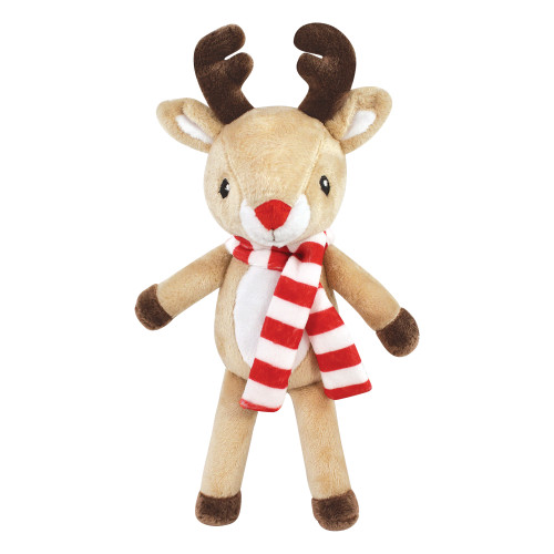 Hudson Baby Plush Blanket with Toy, Rudolph And Santa