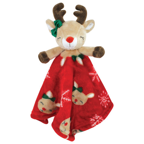 Hudson Baby Plush Blanket with Security Blanket, Girl Holiday Reindeer