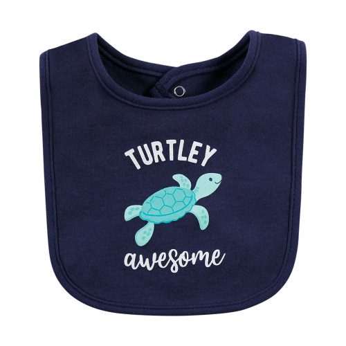Hudson Baby Cotton Bibs, Sea Turtle