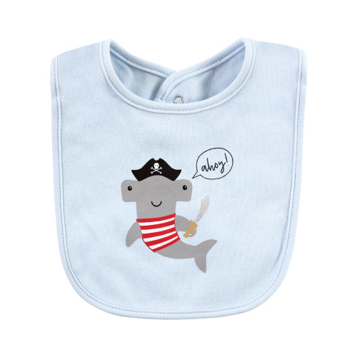 Hudson Baby Cotton Bibs, Pirate Shark