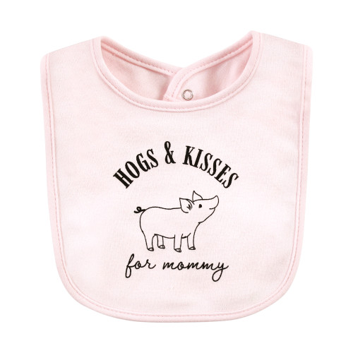 Hudson Baby Cotton Bibs, Girl Farm