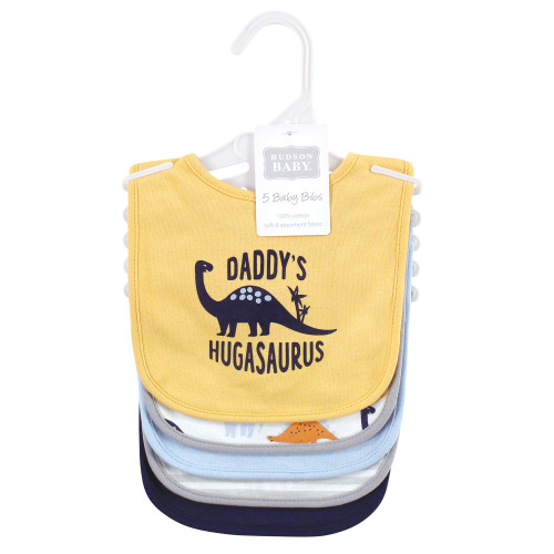 Hudson Baby Cotton Bibs, Hugasaurus