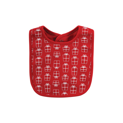 Hudson Baby Cotton Bib and Headband or Caps Set, Merry And Bright