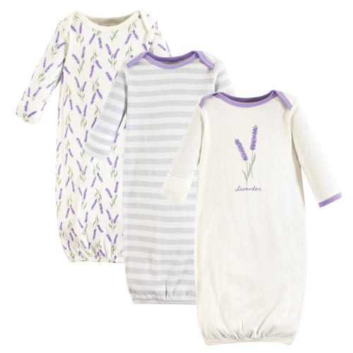 Touched by Nature Infant Girl Organic Cotton Gowns, Lavender