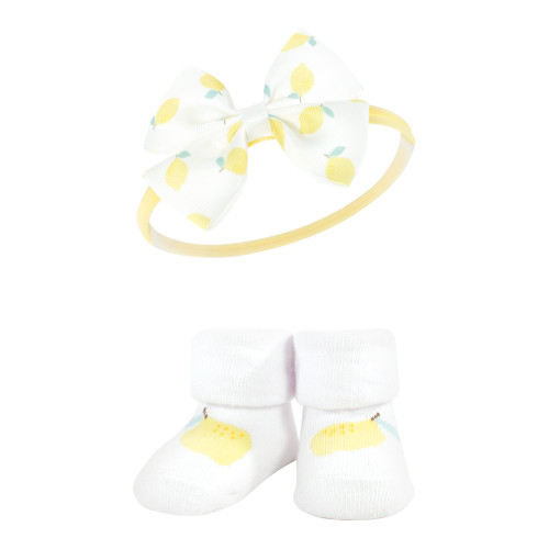 Hudson Baby Headband and Socks Giftset, Lemon