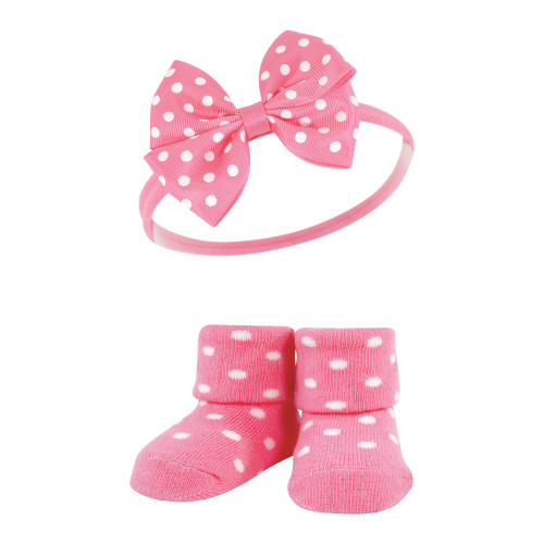 Hudson Baby Headband and Socks Giftset, Dinosaurs