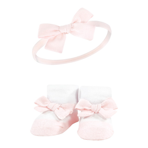 Hudson Baby Headband and Socks Giftset, Yellow Green Lemon