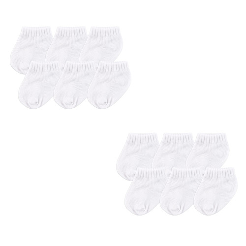 Luvable Friends Newborn and Baby Socks Set, White 12-Piece