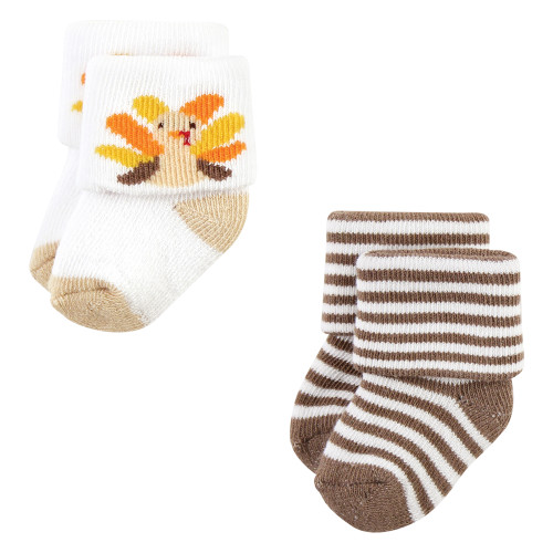 Hudson Baby Holiday Newborn Terry Socks, Halloween Christmas
