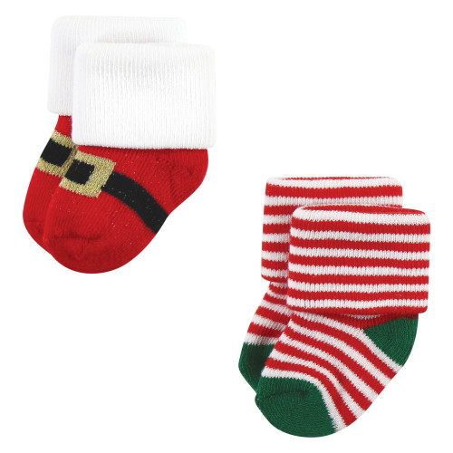 Hudson Baby Holiday Newborn Terry Socks, Halloween Christmas