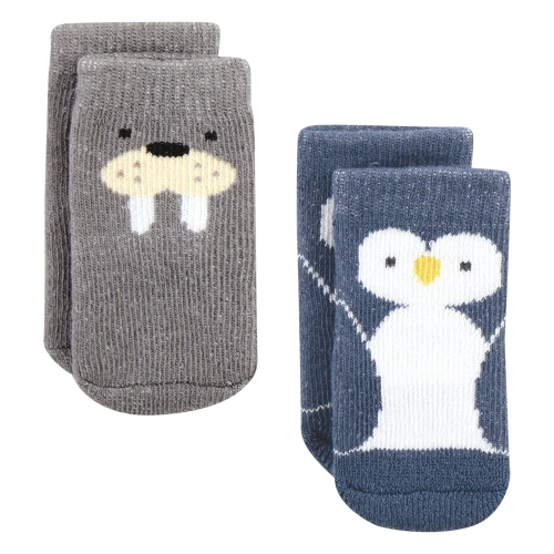 Hudson Baby Cotton Rich Newborn and Terry Socks, Arctic Animals