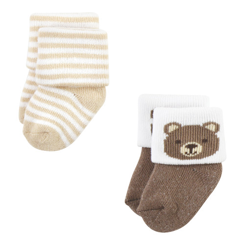 Hudson Baby Infant Boy Cotton Rich Newborn and Terry Socks, Boy Woodland,  0-3 Months
