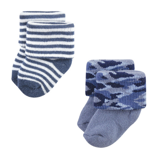 Hudson Baby Cotton Rich Newborn and Terry Socks, Dinosaur Explorer